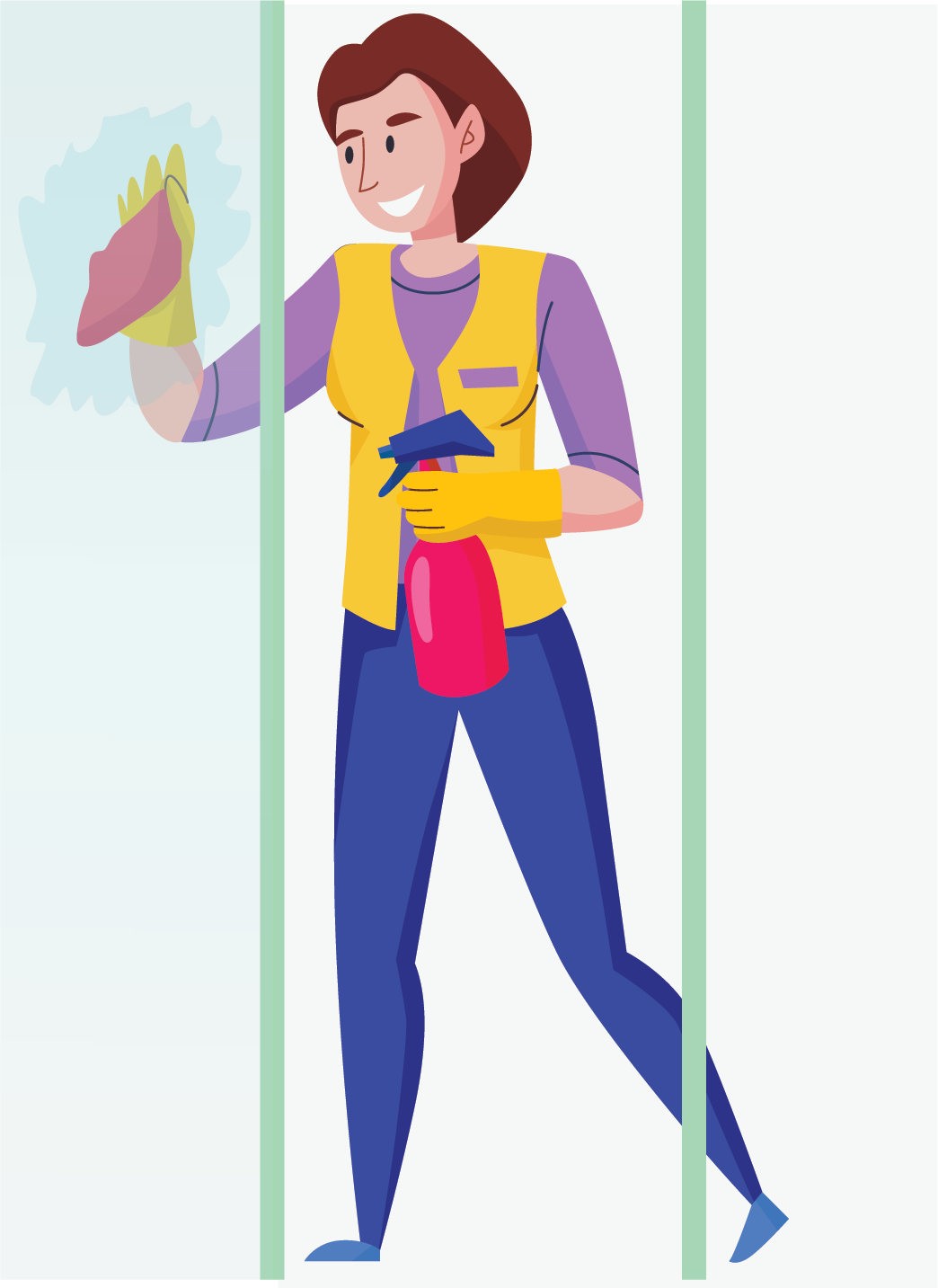 Office Glass Cleaning - Lady - Rohei Services
