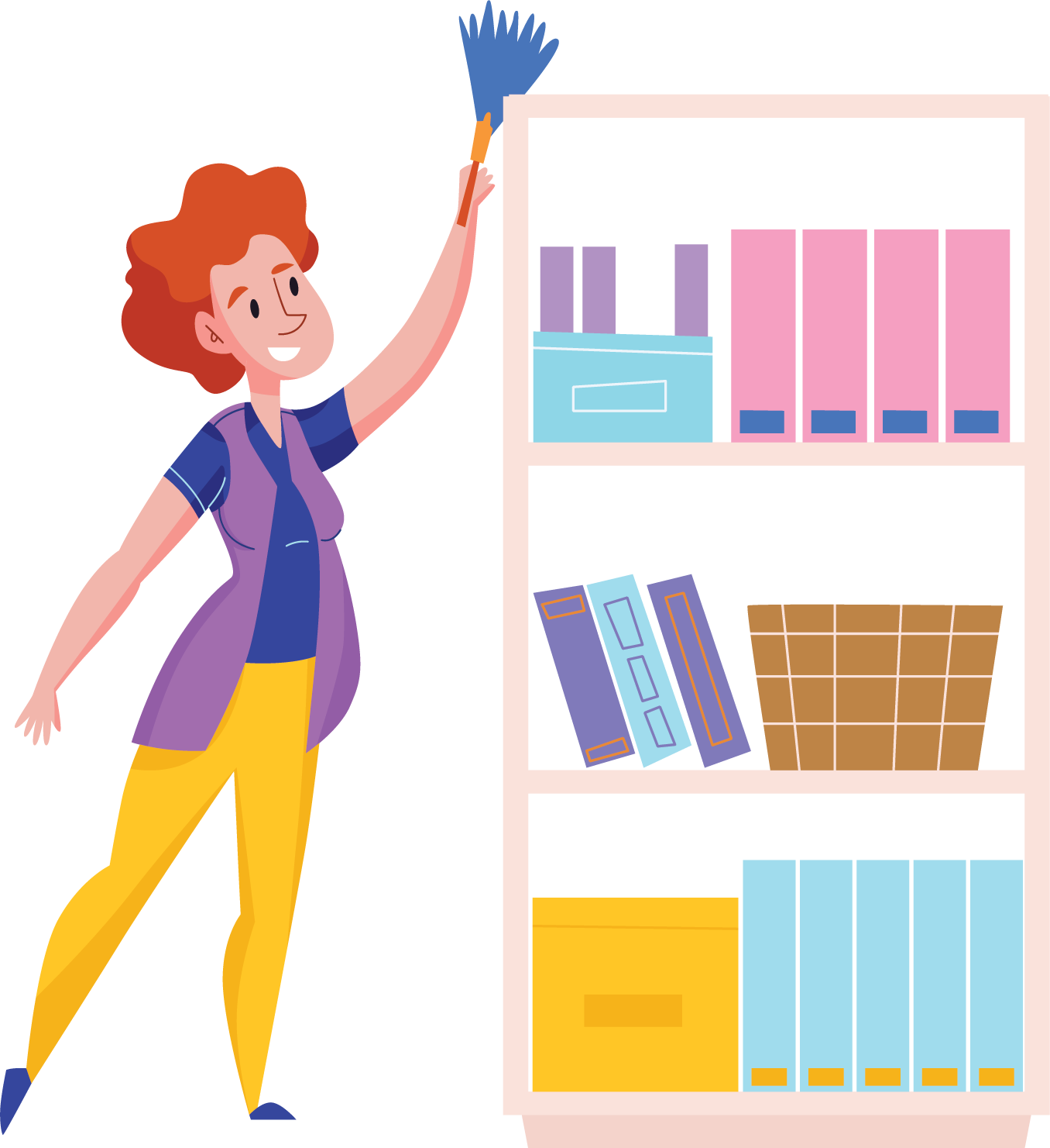 Office Shelf Cleaning - Lady - Rohei Services